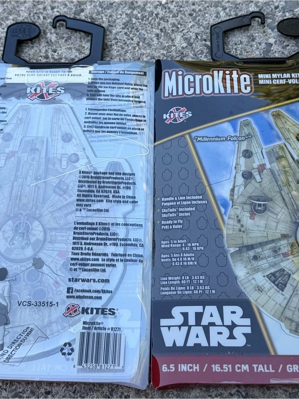 4 Star Wars Mylar Kites - BB-8, R2-D2, Millennium Falcon, X-wing Fighter
